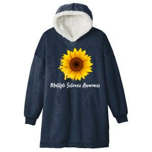 Multiple Sclerosis Awareness Sunflower Hooded Wearable Blanket