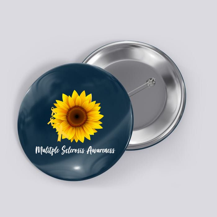 Multiple Sclerosis Awareness Sunflower Button