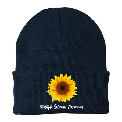 Multiple Sclerosis Awareness Sunflower Knit Cap Winter Beanie