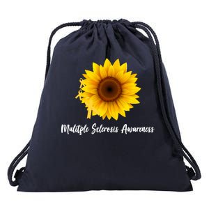 Multiple Sclerosis Awareness Sunflower Drawstring Bag