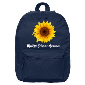 Multiple Sclerosis Awareness Sunflower 16 in Basic Backpack