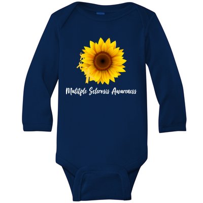 Multiple Sclerosis Awareness Sunflower Baby Long Sleeve Bodysuit