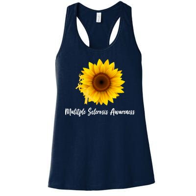 Multiple Sclerosis Awareness Sunflower Women's Racerback Tank