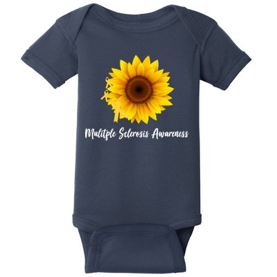 Multiple Sclerosis Awareness Sunflower Baby Bodysuit