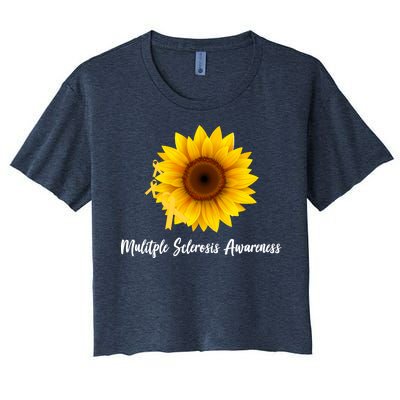 Multiple Sclerosis Awareness Sunflower Women's Crop Top Tee