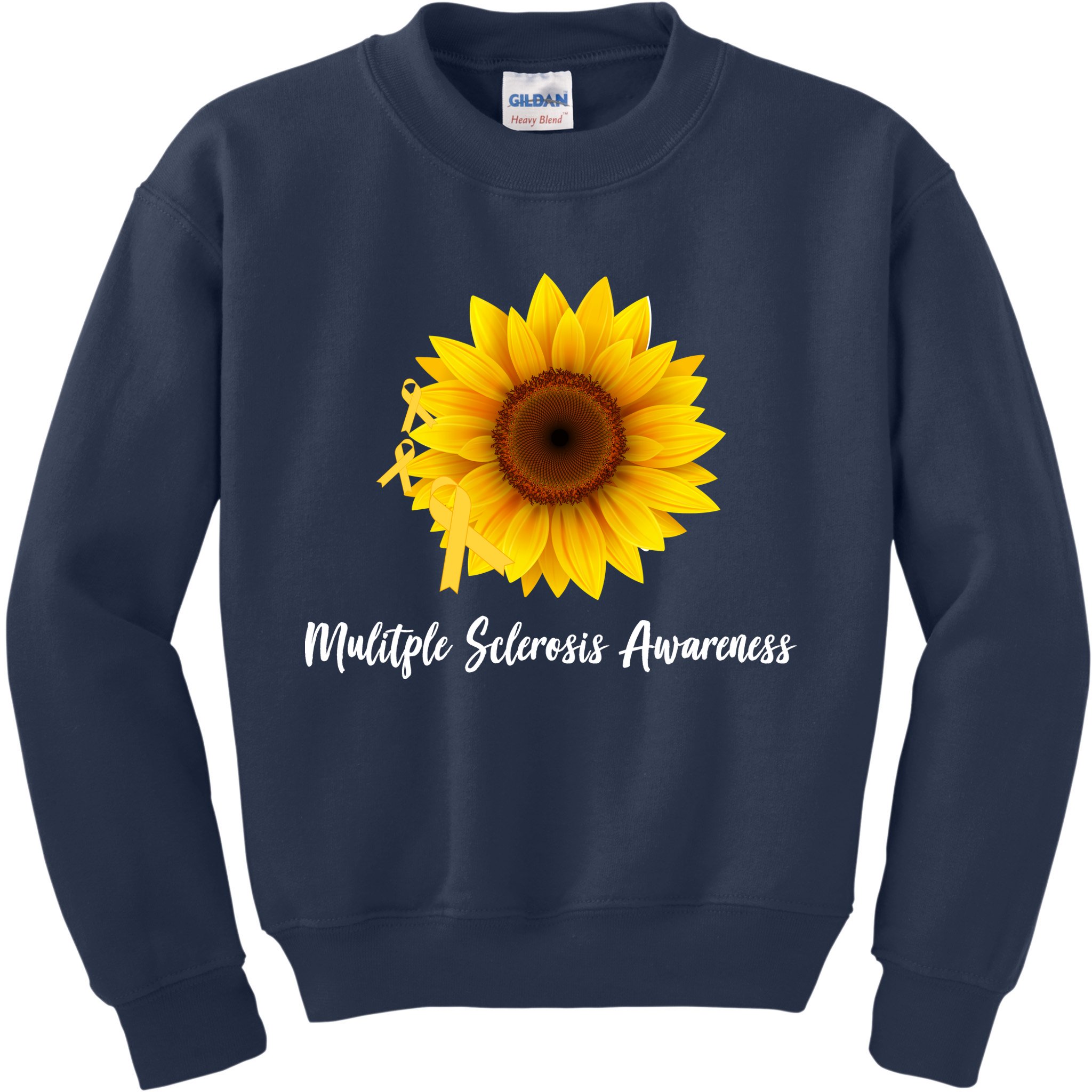 Multiple Sclerosis Awareness Sunflower Kids Sweatshirt