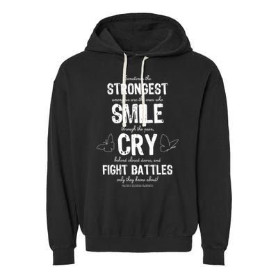 Multiple Sclerosis MS Awareness Fight Battles Quote  Garment-Dyed Fleece Hoodie