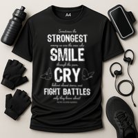 Multiple Sclerosis MS Awareness Fight Battles Quote  Cooling Performance Crew T-Shirt