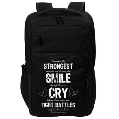 Multiple Sclerosis MS Awareness Fight Battles Quote  Impact Tech Backpack