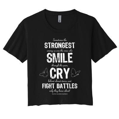 Multiple Sclerosis MS Awareness Fight Battles Quote  Crop Top
