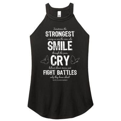 Multiple Sclerosis MS Awareness Fight Battles Quote  Women's Perfect Tri Rocker Tank