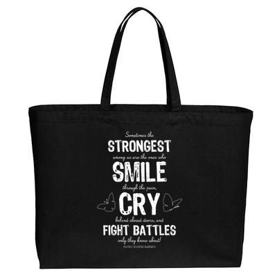 Multiple Sclerosis MS Awareness Fight Battles Quote  Cotton Canvas Jumbo Tote