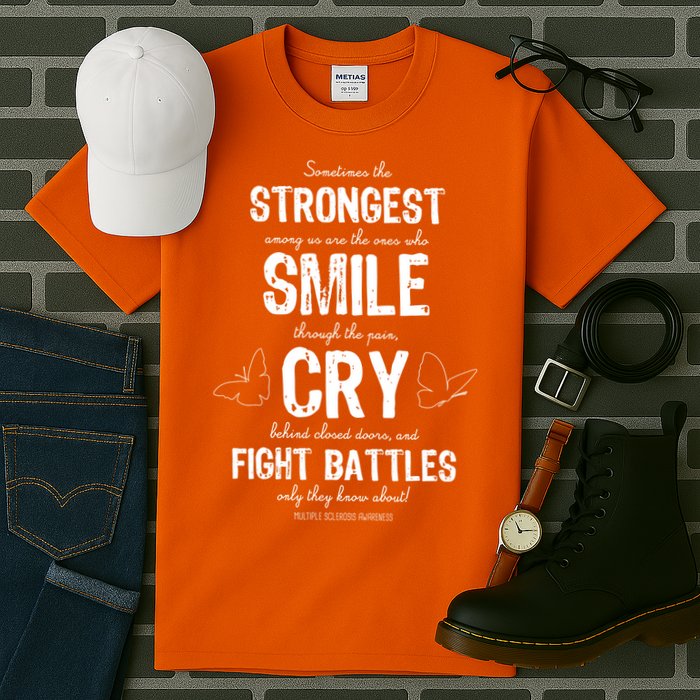 Multiple Sclerosis MS Awareness Fight Battles Quote  Tall T-Shirt