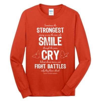 Multiple Sclerosis MS Awareness Fight Battles Quote  Tall Long Sleeve T-Shirt