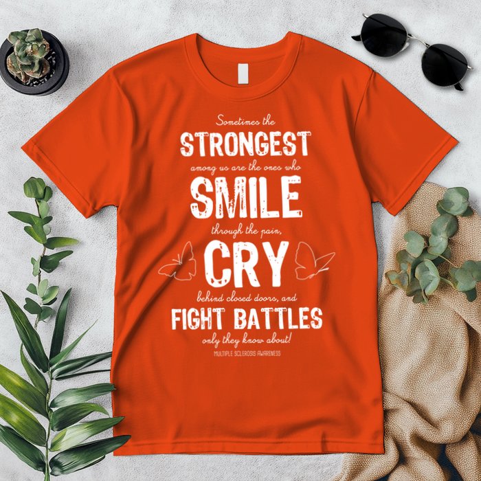Multiple Sclerosis MS Awareness Fight Battles Quote  Premium T-Shirt