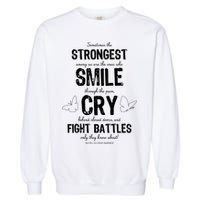 Multiple Sclerosis MS Awareness Fight Battles Quote  Garment-Dyed Sweatshirt
