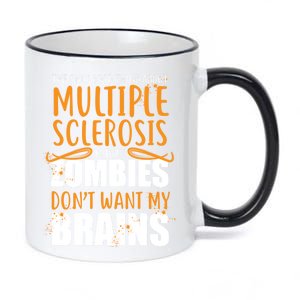 Multiple Sclerosis Zombie Don't Want My Brains 11oz Black Color Changing Mug