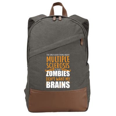 Multiple Sclerosis Zombie Don't Want My Brains Cotton Canvas Backpack