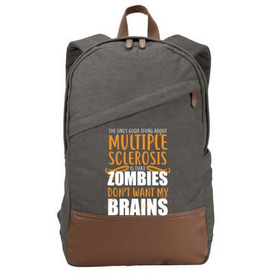 Multiple Sclerosis Zombie Don't Want My Brains Cotton Canvas Backpack