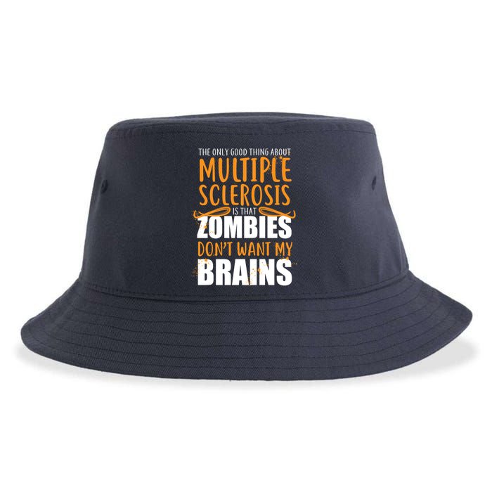 Multiple Sclerosis Zombie Don't Want My Brains Sustainable Bucket Hat