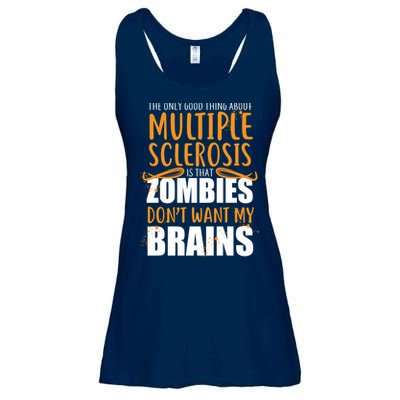 Multiple Sclerosis Zombie Don't Want My Brains Ladies Essential Flowy Tank