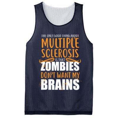 Multiple Sclerosis Zombie Don't Want My Brains Mesh Reversible Basketball Jersey Tank