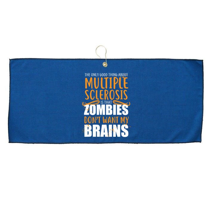 Multiple Sclerosis Zombie Don't Want My Brains Large Microfiber Waffle Golf Towel