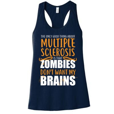 Multiple Sclerosis Zombie Don't Want My Brains Womens Tank Top