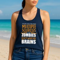 Multiple Sclerosis Zombie Don't Want My Brains Womens Tank Top