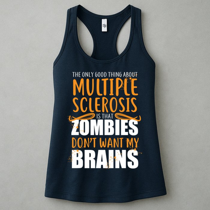 Multiple Sclerosis Zombie Don't Want My Brains Womens Tank Top