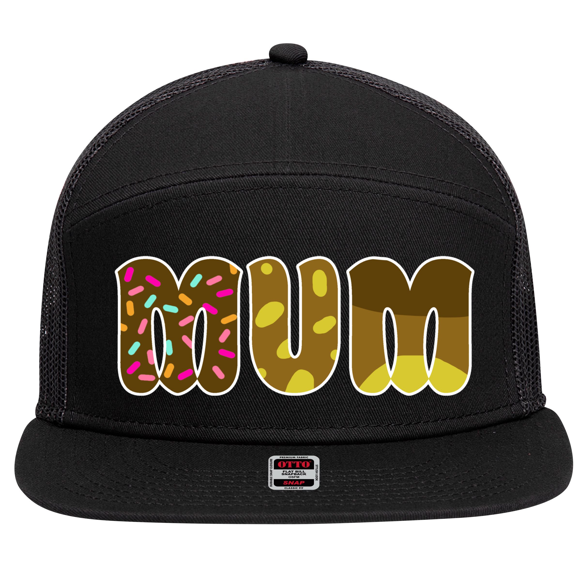 Mum Cute Cartoon 7 Panel Mesh Trucker Snapback Hat