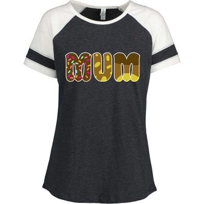 Mum Cute Cartoon Enza Ladies Jersey Colorblock Tee