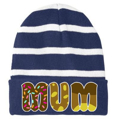 Mum Cute Cartoon Striped Beanie with Solid Band