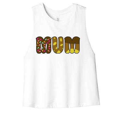 Mum Cute Cartoon Women's Racerback Cropped Tank