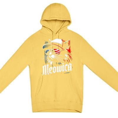 Meowica Usa Merica Cat 4th Of July Funny Patriotic Premium Pullover Hoodie