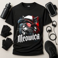 Meowica Usa Merica Cat 4th Of July Funny Patriotic Cooling Performance Crew T-Shirt