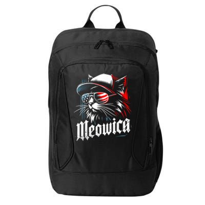 Meowica Usa Merica Cat 4th Of July Funny Patriotic City Backpack