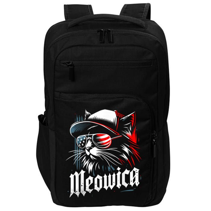 Meowica Usa Merica Cat 4th Of July Funny Patriotic Impact Tech Backpack