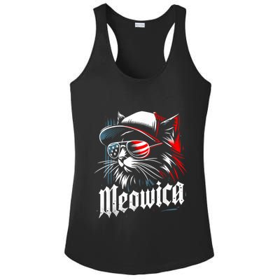 Meowica Usa Merica Cat 4th Of July Funny Patriotic Ladies PosiCharge Competitor Racerback Tank