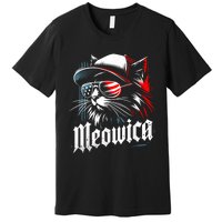 Meowica Usa Merica Cat 4th Of July Funny Patriotic Premium T-Shirt