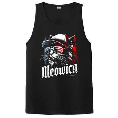 Meowica Usa Merica Cat 4th Of July Funny Patriotic PosiCharge Competitor Tank