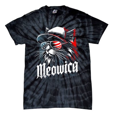 Meowica Usa Merica Cat 4th Of July Funny Patriotic Tie-Dye T-Shirt