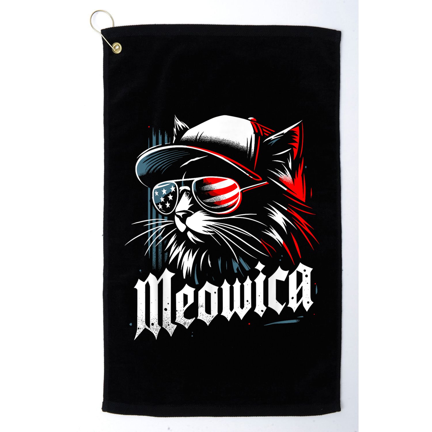 Meowica Usa Merica Cat 4th Of July Funny Patriotic Golf Towel