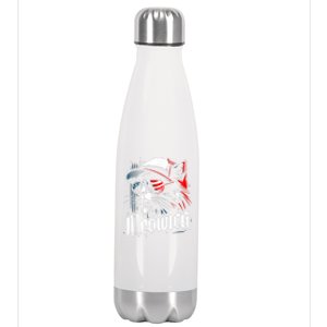 Meowica Usa Merica Cat 4th Of July Funny Patriotic Stainless Steel Insulated Water Bottle