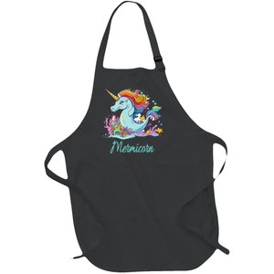 Mermaid Unicorn, Mermicorn Ocean Starfish Coral Full-Length Apron With Pockets