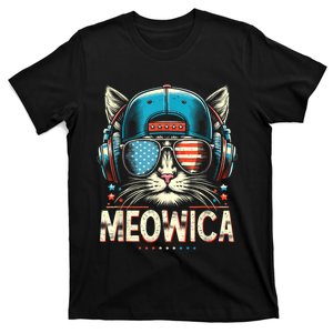 Meowica Usa Merica Cat 4th Of July Funny Patriotic T-Shirt