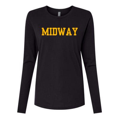 Midway University Womens Cotton Relaxed Long Sleeve T-Shirt