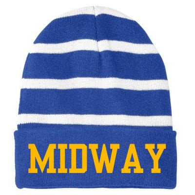 Midway University Striped Beanie with Solid Band