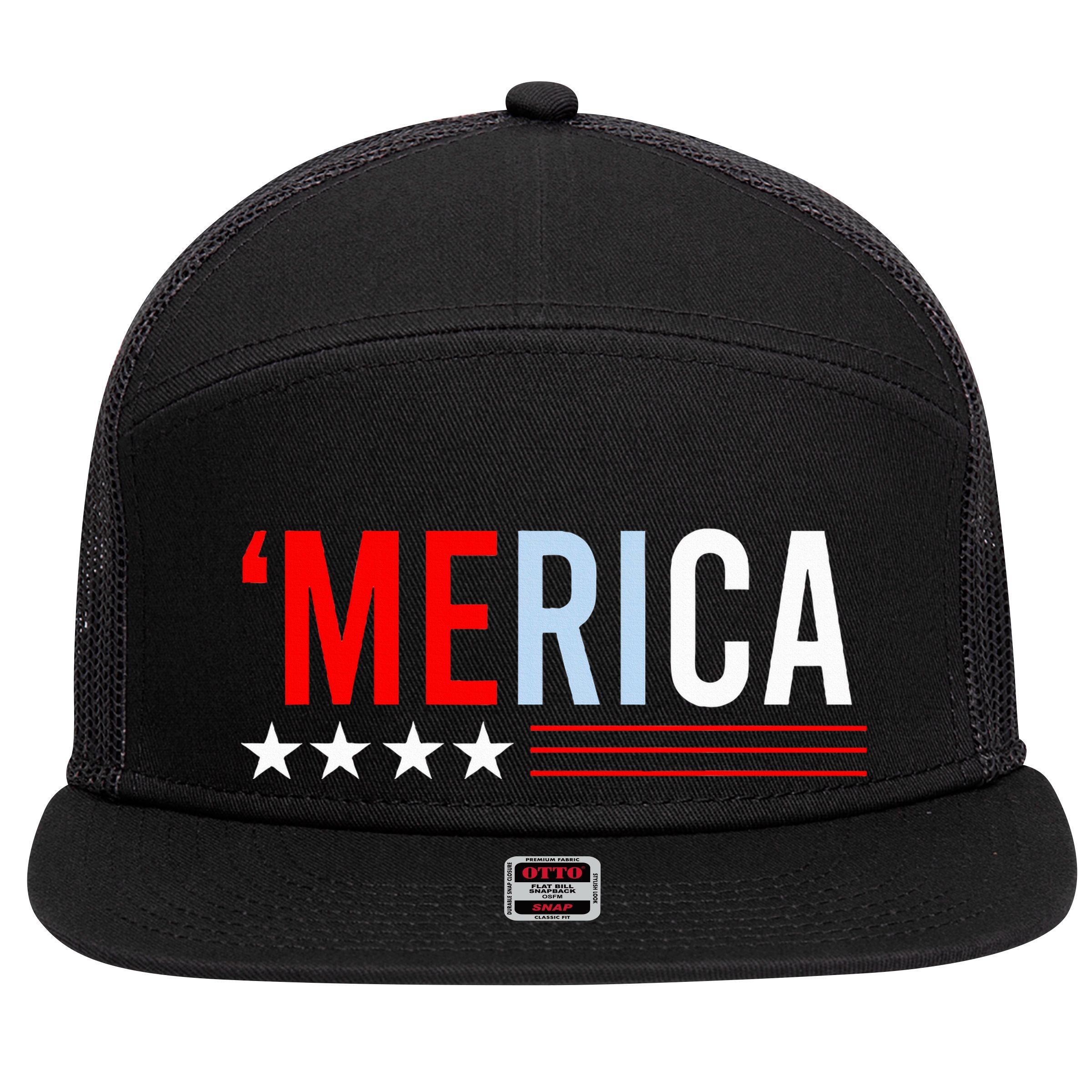 Merica Usa 7 Panel Mesh Trucker Snapback Hat