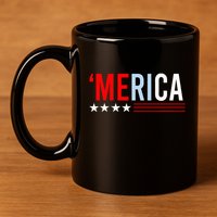 Merica Usa 11oz C Handle Ceramic Mug